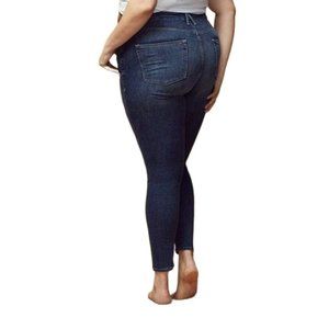 Good American Blue260 Women's Good Legs Crop 18 Cotton Blend Blue Jeans